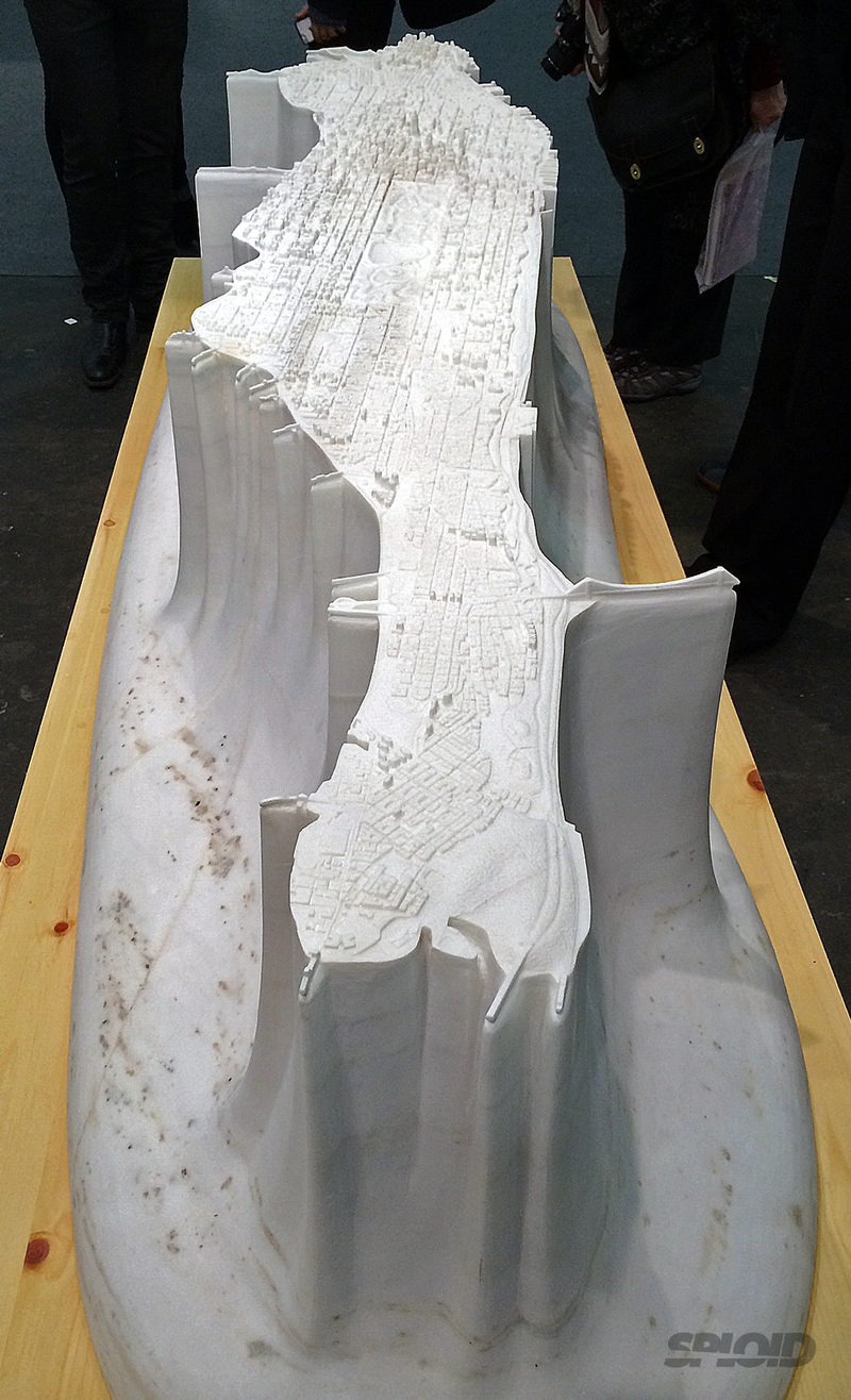Illustration for article titled This 9-foot-long Manhattan model carved in marble is so damn awesome